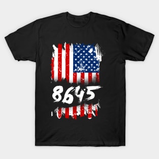 'Distressed Flag Anti Trump 8645' Anti-Trump Protest Gift T-Shirt